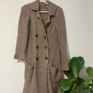 Free People Chunky Knit Double-Breasted Cardigan